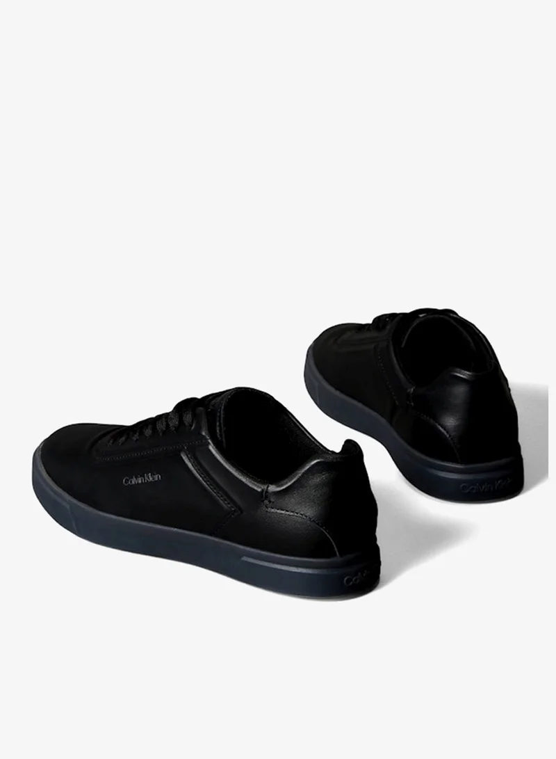 Calvin Klein Triple Black Brooke - Leather Tonal Logo Trainers for Women | Best Price UAE