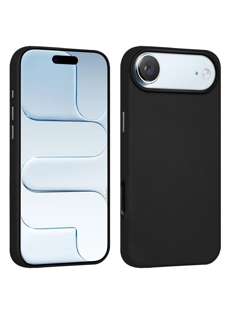 CATANES Premium Leather Case for iPhone 17 Air – Shockproof - Waterproof - Matte Finish - Anti-Slip - Slim Fit - Black - Image 4