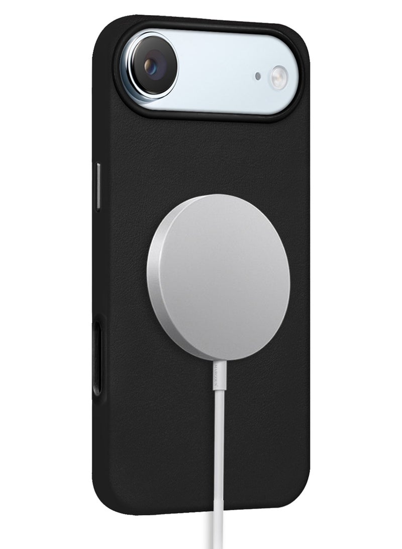 CATANES Premium Leather Case for iPhone 17 Air – Shockproof - Waterproof - Matte Finish - Anti-Slip - Slim Fit - Black - Image 3