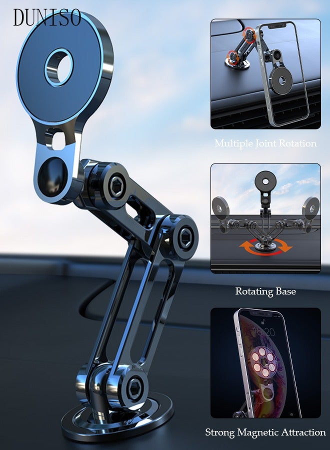 DUNISO Magnetic Phone Holder for Car Universal Alloy Car Phone Holder Mount for Dashboard Windshield Mobile Holder for Car with Heat-Resistant Strong Suction Cup for All Cell Phones  - Image 1