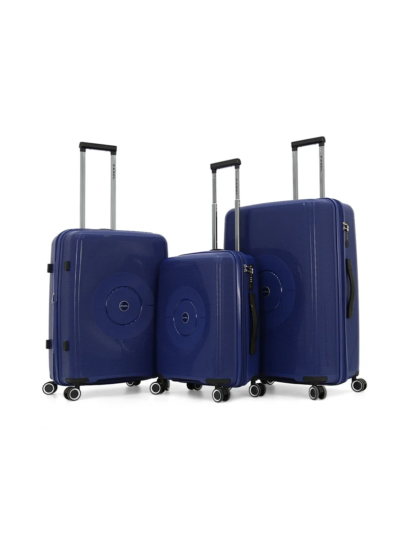 فانكل Hardside Luggage Trolley Bag 3 Pieces Set,Blue (S-20",M-24",L-28")