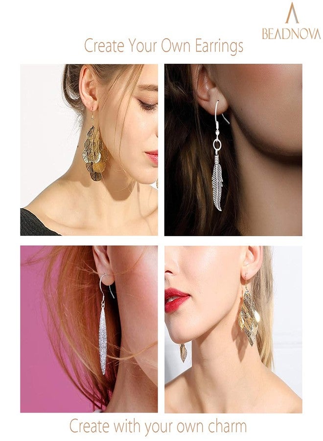 بينوفا مجموعة خطافات أقراط BEADNOVA مكونة من 4 قطع مطلية بالذهب عيار 14 قيراطًا مع ظهر مطاطي وخطاف سلك الأذن لصنع المجوهرات ومستلزمات عمود الأذن بنفسك (4 قطع من أسلاك الأذن و4 قطع من الظهر) - Image 4