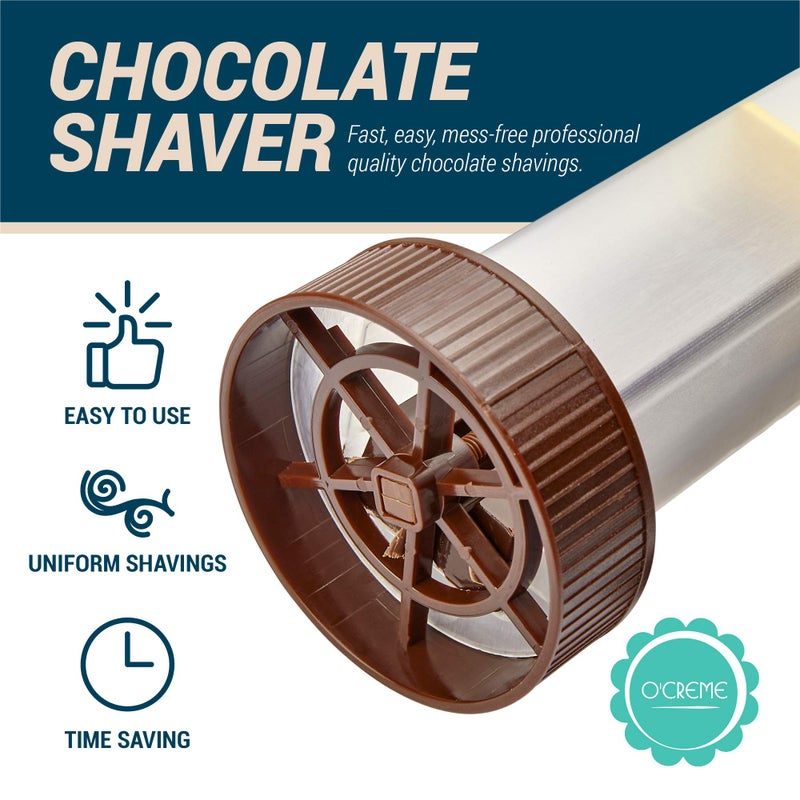 O'Creme - Chocolate Shaver - Rotary Hand Held Grater and Slicer Device to Make Professional Gourmet Quality Chocolate Shavings - Premium Baking Gadgets for Personal and Commercial Kitchen Use - Image 2