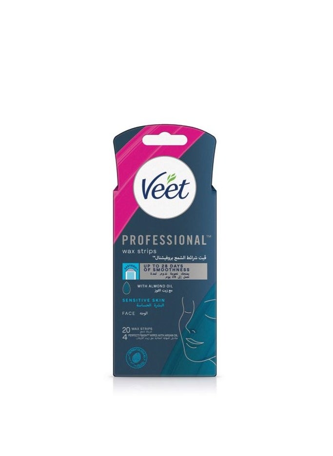 Veet, Wax Strips, Strips for Face and Sensitive Skin - 20 Pcs