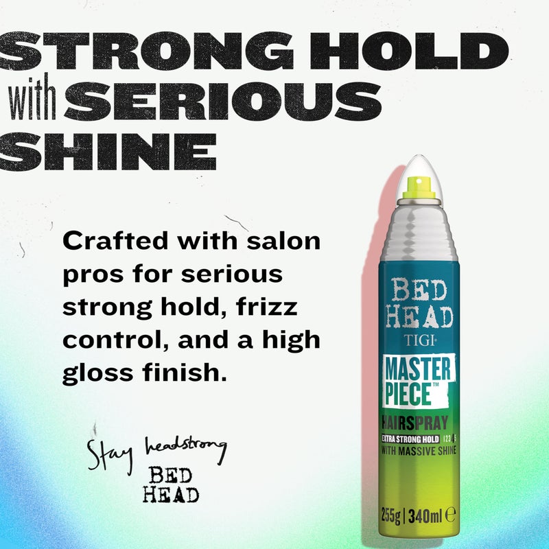BED HEAD Bead Head by TIGI Masterpiece Shiny Hairspray with Strong Hold - For All Hair Types - Extra Strong Hold & Shiny Finish - Use on Dry Hair - Premium Hair Care Products for Women & Men - 2.0 oz (2 Pack) - Image 2
