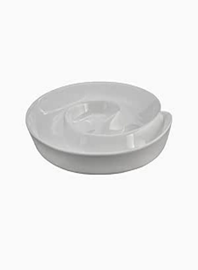 Rosa Porcelain Snail Plate, 20 cm Size, White