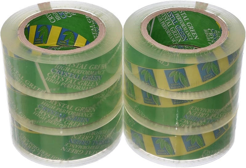 Wide Tape Tape (6 Rolls) Crystal, Clear - Excellent Adhesion and Long Life - 300 Yards - Image 1