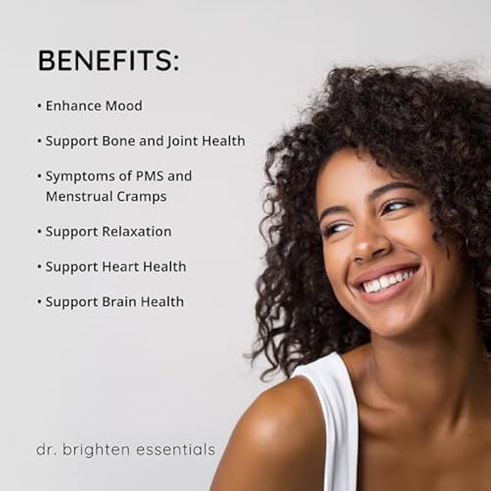 Dr. Brighten Magnesium Plus (as Magnesium Bi-glyncinate) - Beneficial in Maintaining a Healthy Mood, Sleep, Hormone Balance and Reducing Symptoms of PMS and Menstrual Cramps - Image 3