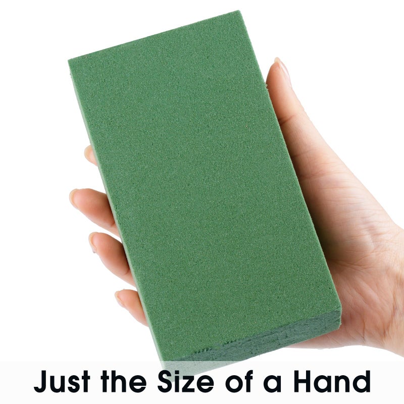 Mkobon 6 Pack Floral Foam Blocks, Green Plant Dry & Wet Flower Arrangement Foam, Styrofoam Block for Fresh and Artificial Flowers, Decor Supplies for Wedding, Home, Garden (5.5"L x 3.1"W x 1.6"H) - Image 4