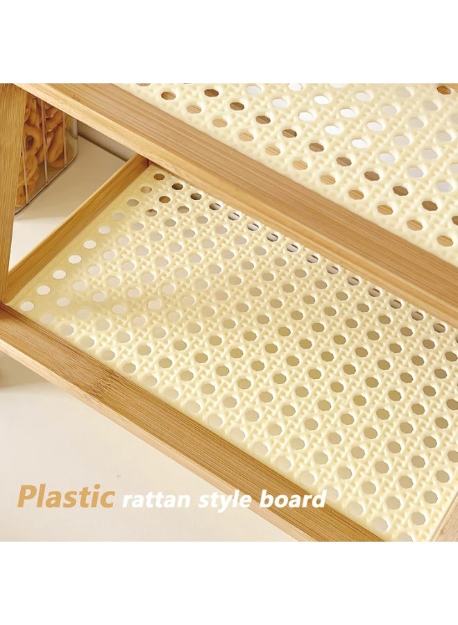 KITCHENOO Kitcheno Narrow Tabletop Cup Holder, Tea & Coffee Station Organizer, Bamboo Matcha Holder, Cup Display Rack, Spice Storage Rack for Kitchen Cabinet, 2-Tier S - Image 2