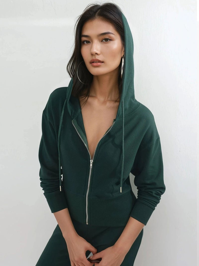 BUSEM Hooded Long Sleeve Zipper Jacket - Image 1