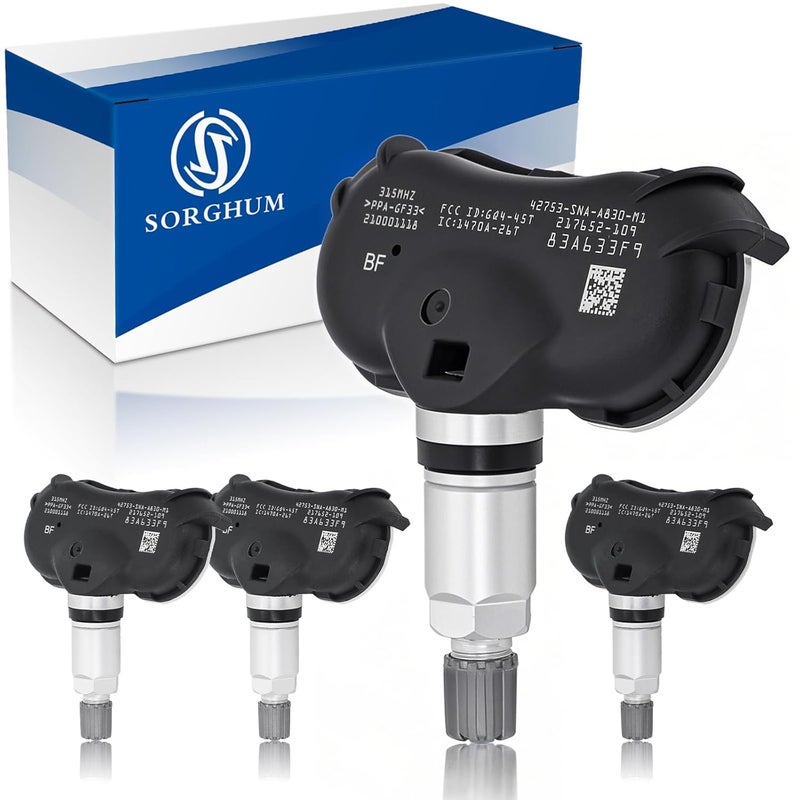 Sorghum Tire Pressure Monitoring System - Pre-Programmed TPMS Sensors 4 Pcs 315MHz for Honda and Acura - Image 1
