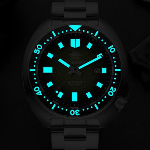 ADDIESDIVE Luxury Divers Watches for Men Date Display 200 M Waterproof Synthetic Sapphire BGW9 Super Luminous Green Dress Watch Men - Image 4