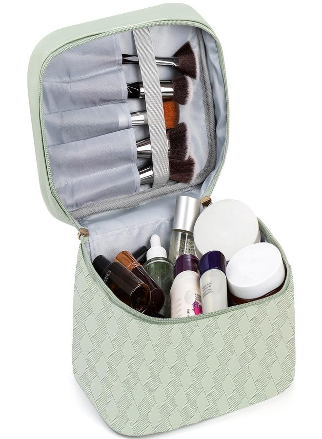 Hedume مجموعة هيدوم من 4 حقائب مكياج، مجموعة حقائب تجميل مقاومة للماء، حقيبة تجميل جلدية محمولة للسفر، حقيبة تخزين متعددة الوظائف للمكياج، الفرش، مستلزمات الحمام والإكسسوارات - Image 3