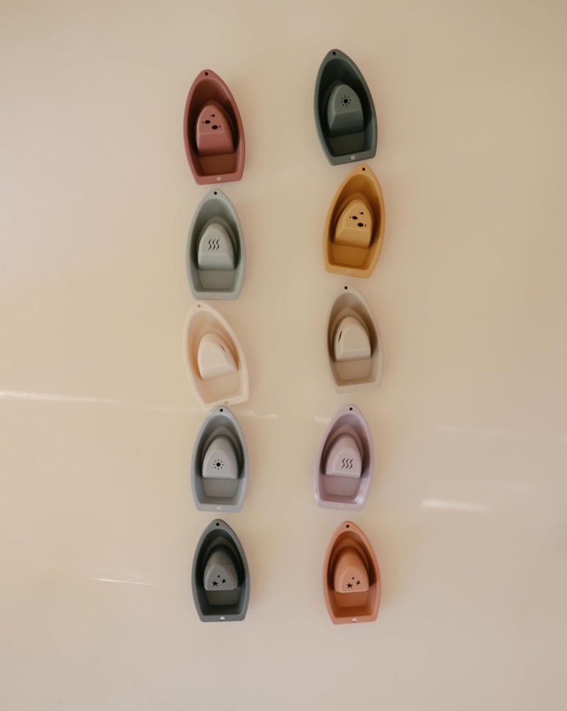 موشي Mushie القوارب القابلة للتكديس لعبة (ريفي) | ألعاب حوض الاستحمام العائمة للطفل والطفل مجموعة من 5 | صنع في الدنمارك - Image 3