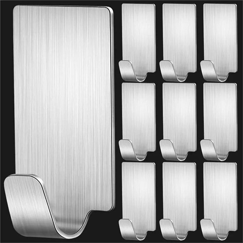 20 قطعة من خطافات الفولاذ المقاوم للصدأ الثقيلة ذاتية اللصق، منظف الحائط والحمام، رف التخزين - Image 5