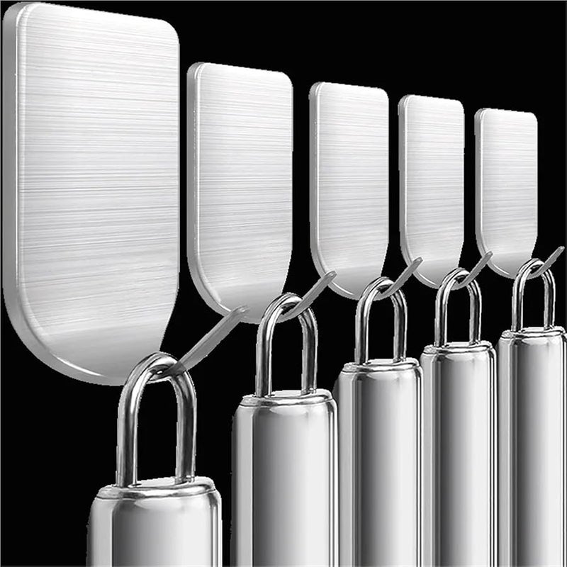 20 قطعة من خطافات الفولاذ المقاوم للصدأ الثقيلة ذاتية اللصق، منظف الحائط والحمام، رف التخزين - Image 4