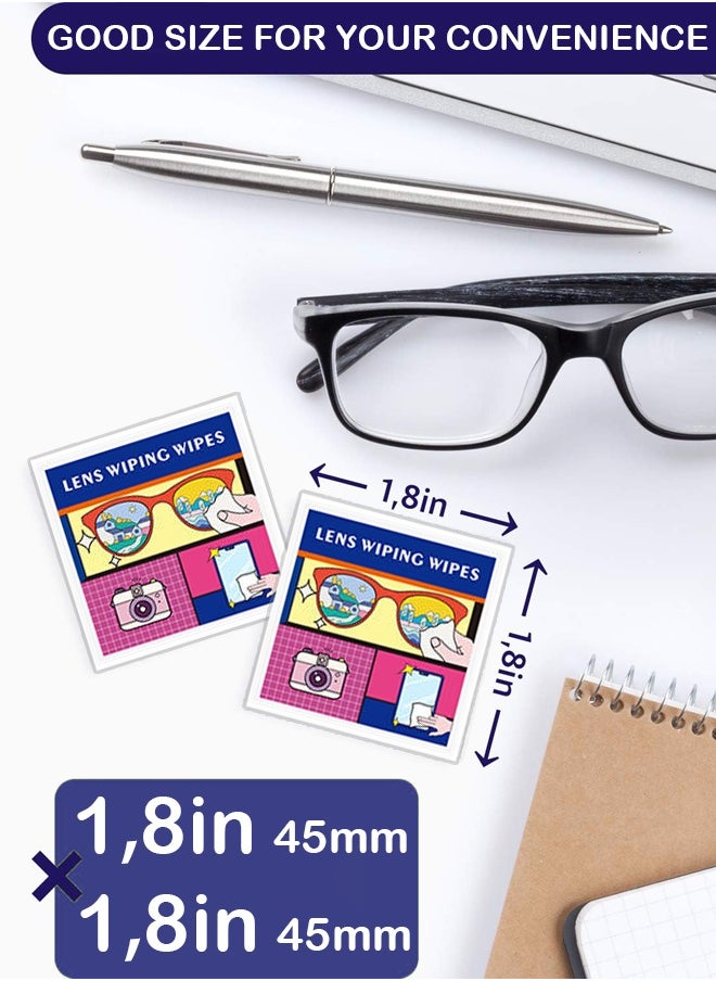 GECLL 100 Pack Lens Wipes for Eyeglasses Pre-Moistened, Individually Wrapped Streak-Free Cleaning for EyeGlasses、Laptop Screens & Camera Lens, Glasses Cleaning Wipe Bulk, Sunglasses & Phone Wipe  - Image 5