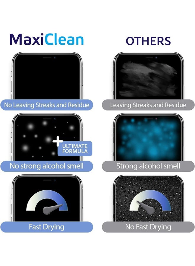 أمنية عظيمة عبوة من 100 منديل لتنظيف عدسات النظارات، مبللة مسبقًا ومغلفة بشكل فردي، لتنظيف النظارات وشاشات الكمبيوتر المحمول وعدسات الكاميرا، بالإضافة إلى مناديل تنظيف النظارات بكميات كبيرة، ومناديل تنظيف النظارات الشمسية والهواتف الذكية - Image 3