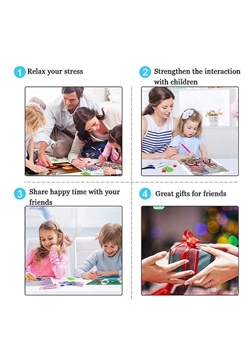 SYOSI Diamond Painting for Adults Kids, Full Round Drill Rhinestone Diamond Art Kits, DIY 5D Diamond Painting by Numbers Kits Perfect for Gift, Home Wall Decor Starry and Forest - Image 3