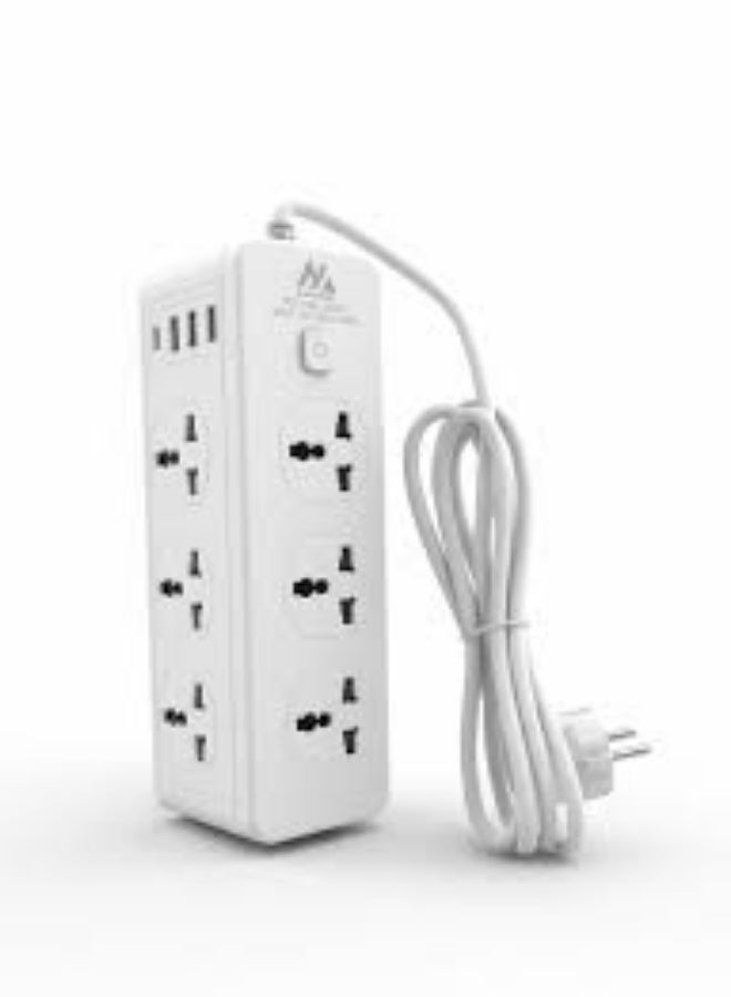 مشترك كهربائي عمودي ذكي متعدد الاستخدامات مزود بمنافذ طاقة وفتحات شحن USB - Image 1