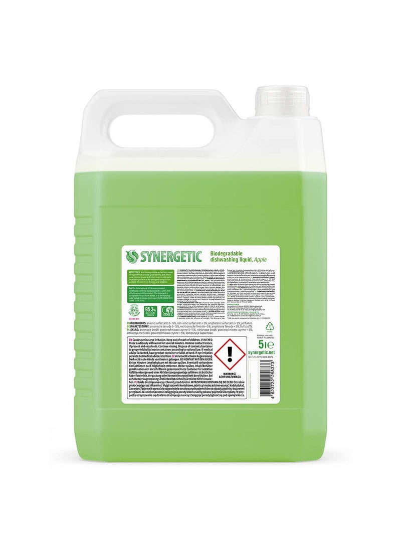 SYNERGETIC Biodegradable Dishwashing Liquid (Apple, 5000ml) - Image 2