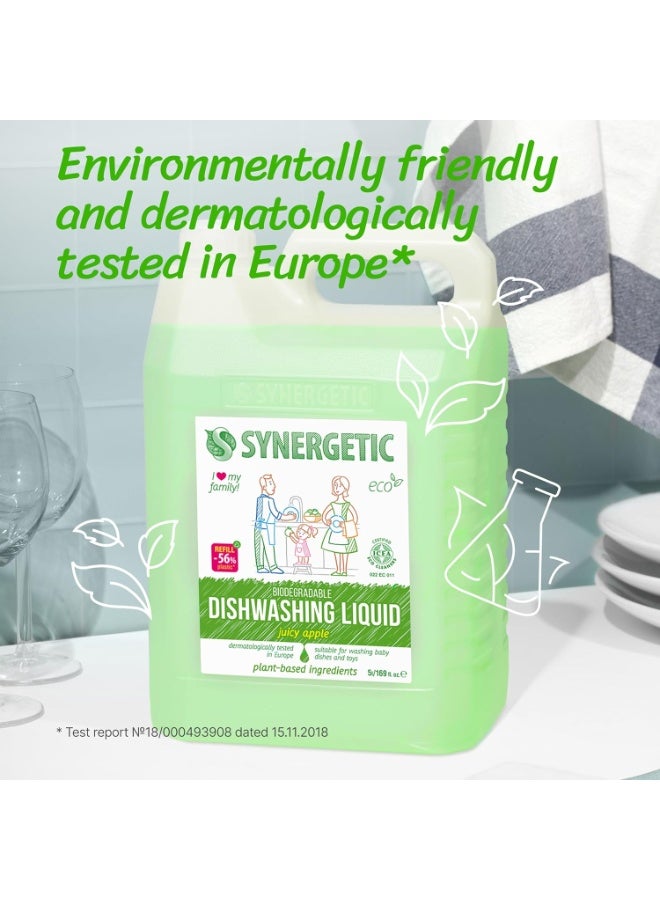 SYNERGETIC Biodegradable Dishwashing Liquid (Apple, 5000ml) - Image 4