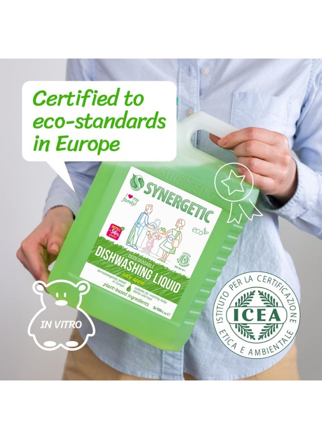 SYNERGETIC Biodegradable Dishwashing Liquid (Apple, 5000ml) - Image 3