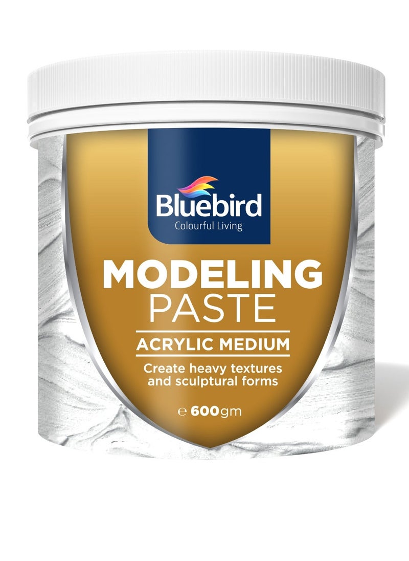 Bluebird Modelling Paste 600GM - High Density, Acrylic Medium - For Texture and Thickness, Dimension Additive