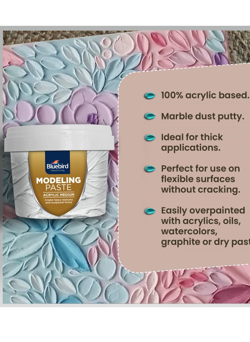 Bluebird Modelling Paste 600GM - High Density, Acrylic Medium - For Texture and Thickness, Dimension Additive
