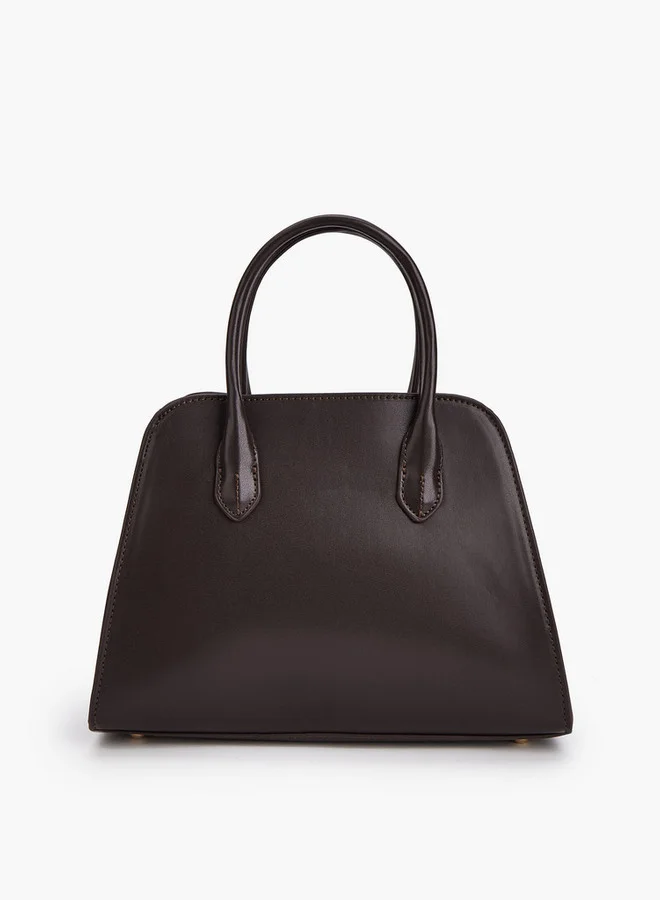 Flora Bella By Shoexpress Solid Tote Bag with Detachable Strap and Zip Closure