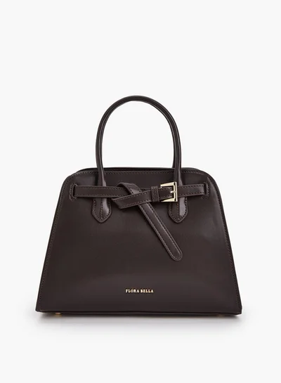 Flora Bella By Shoexpress Solid Tote Bag with Detachable Strap and Zip Closure