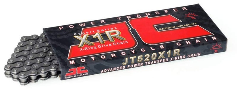 JT Chain JTC520X1R3112DL (520 Series) Black Steel 112 Link Heavy Duty X-Ring Chain with Connecting Link - Image 1