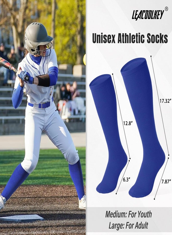 LEACOOLKEY Baseball Belt and Socks Combo Set 3 Pairs of Softball Socks and 1 Pack Elastic Belt for Youth Boys and Girls Royal Blue - Image 3