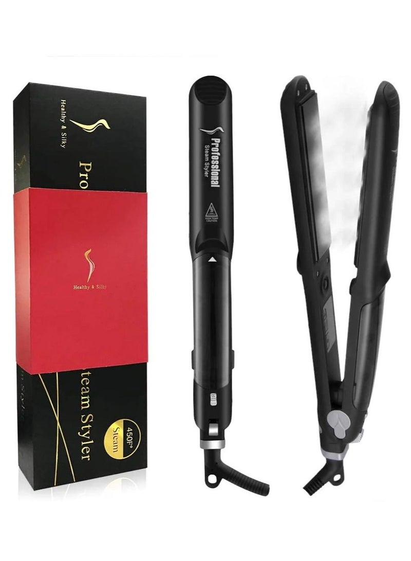 Professional Steam Hair Straightener Ceramic Vapor Hair Flat Iron Seam Hair Straightening Iron Curler Steamer Hair Styling Tool - Image 2