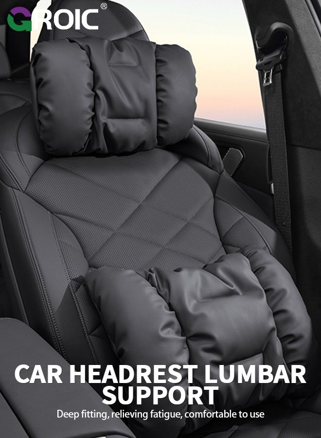 GROIC Car Headrest,Car Neck Pillow Memory Foam Automotive Seat Cushions of Headrests for Relieving Neck Stiffness,Car Neck Support Pillow for Driving,Car Pillow - Image 2