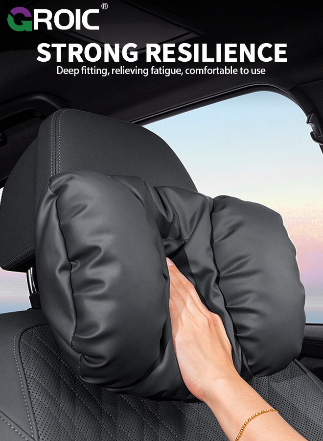 GROIC Car Headrest,Car Neck Pillow Memory Foam Automotive Seat Cushions of Headrests for Relieving Neck Stiffness,Car Neck Support Pillow for Driving,Car Pillow - Image 3