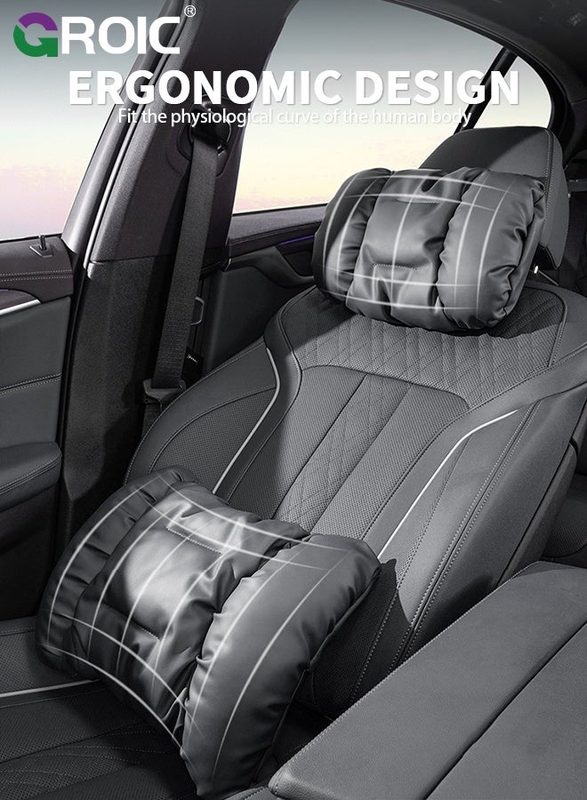 GROIC Car Headrest,Car Neck Pillow Memory Foam Automotive Seat Cushions of Headrests for Relieving Neck Stiffness,Car Neck Support Pillow for Driving,Car Pillow - Image 5