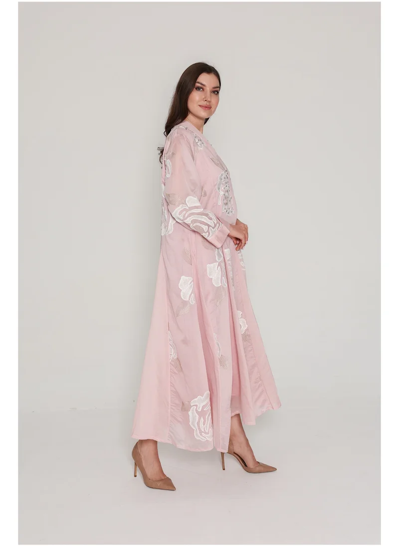 IKKXA Flowy Flower Pattern Dress IK06 Peach