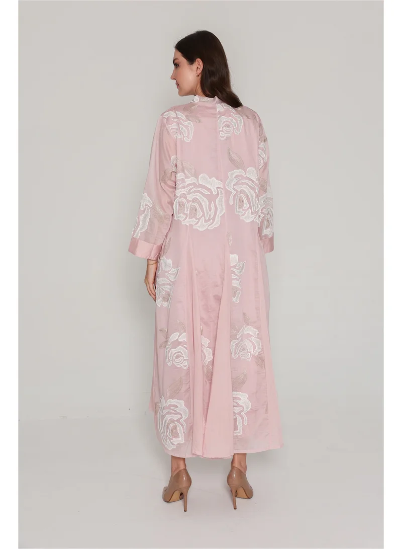 IKKXA Flowy Flower Pattern Dress IK06 Peach
