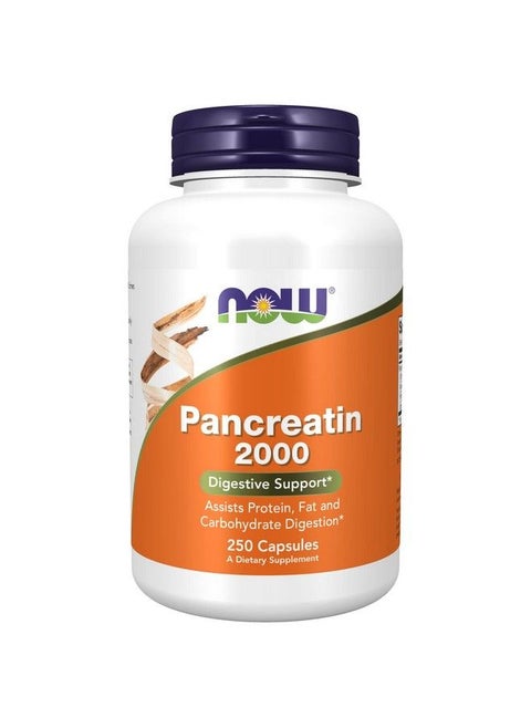 Supplements Pancreatin 2000 With Naturally Occurring Protease (Protein Digesting) Amylase (Carbohydrate Digesting) And Lipase (Fat Digesting) Enzymes 250 Capsules 1 Count (Pack Of 1 )