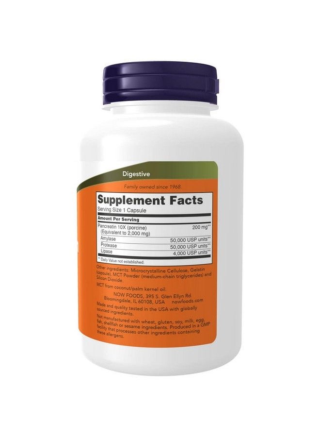 Supplements Pancreatin 2000 With Naturally Occurring Protease (Protein Digesting) Amylase (Carbohydrate Digesting) And Lipase (Fat Digesting) Enzymes 250 Capsules 1 Count (Pack Of 1 )