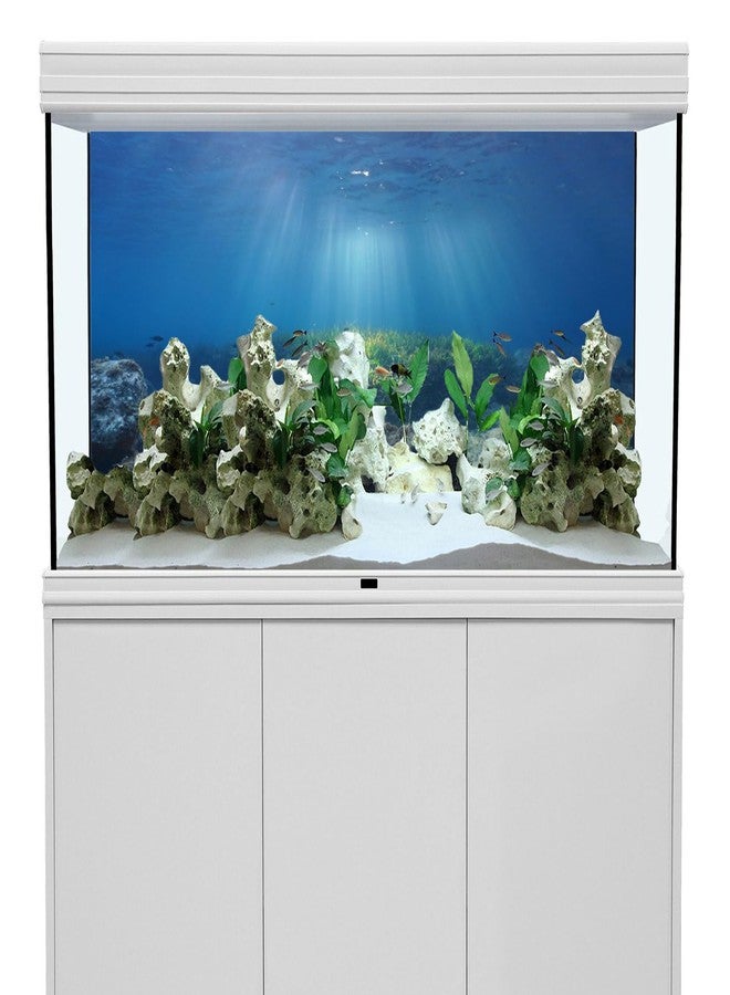 AWERT Ocean Floor Fish Tank Background Underwater Stone Aquarium Background 36x18 inches Vinyl - Image 3
