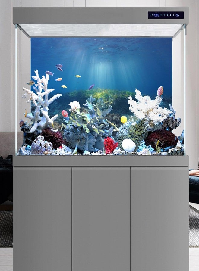 AWERT Ocean Floor Fish Tank Background Underwater Stone Aquarium Background 36x18 inches Vinyl - Image 5