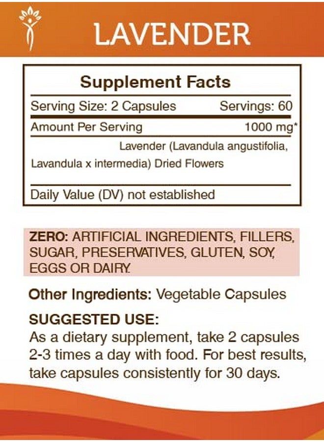Secrets of the Tribe Lavender 120 Capsules 800 Mg Lavender (Lavandula Angustifolia Lavandula X Intermedia) Dried Flowers (120 Capsules) - Image 5
