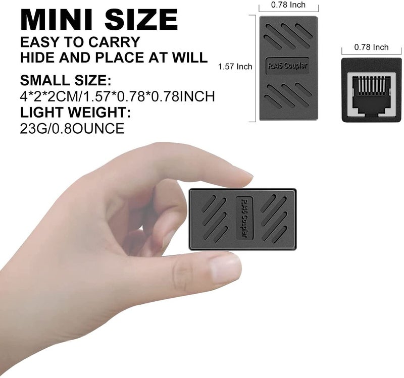 Sado موصل Sadow Shielded 8p8c RJ45، محول تمديد كابل Ethernet ADSL، موصل أنثوي إلى أنثوي، متوافق مع كابل Cat7 Cat6 Cat5e (عبوة من 2) - Image 2