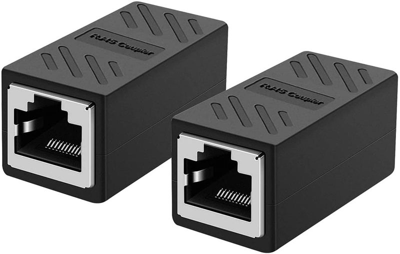 Sado موصل Sadow Shielded 8p8c RJ45، محول تمديد كابل Ethernet ADSL، موصل أنثوي إلى أنثوي، متوافق مع كابل Cat7 Cat6 Cat5e (عبوة من 2) - Image 1