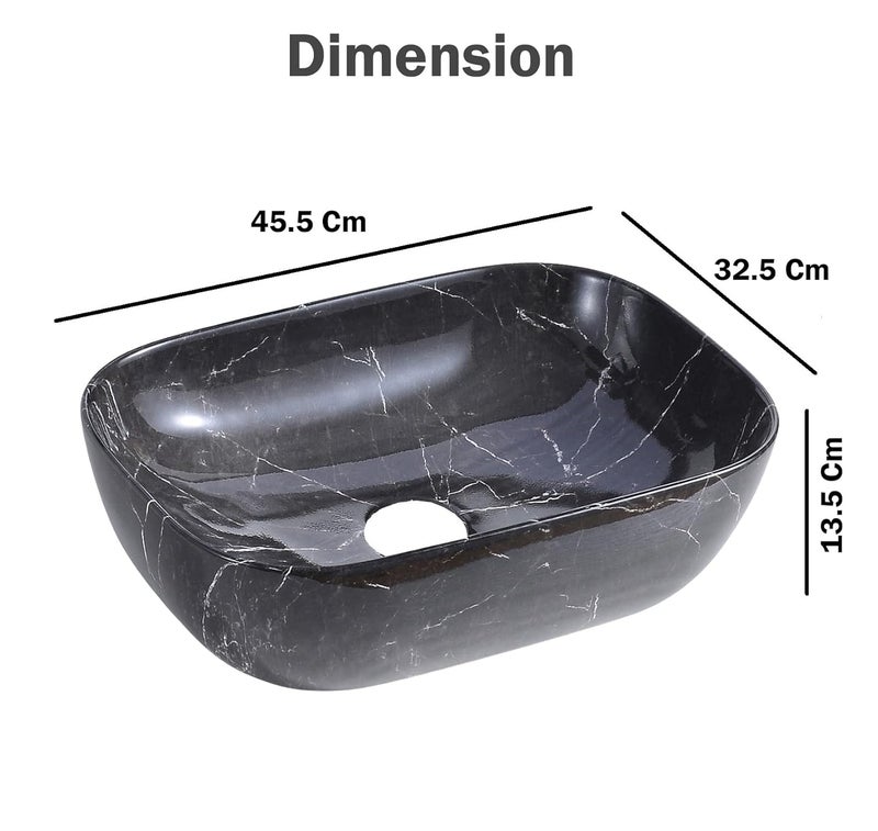 STORE 2508 Store2508 Ceramic finish Wash Basin Marble Design for Bathroom 2097_NEW1 Multi - Image 2