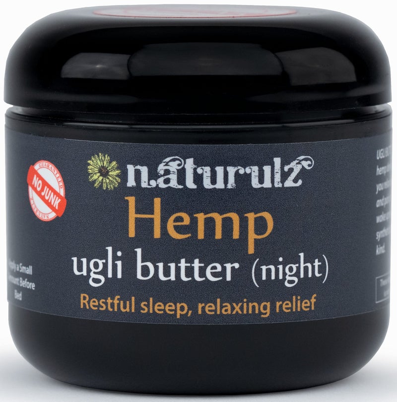 Naturulz Ugli Butter Night Hemp Cream 4 OUNCE NIGHT TIME HEMP CREAM SUPPORTING RESTFUL LEGS HEALTHY SLEEP With Lavender Chamomile Passionflower and Oregon Grown HEMP Extract