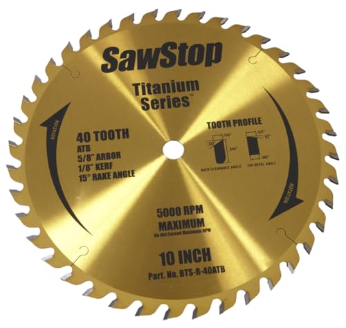 SawStop Titanium Series Premium Woodworking Blade - 40 Tooth | BTS-R-40ATB - Image 5